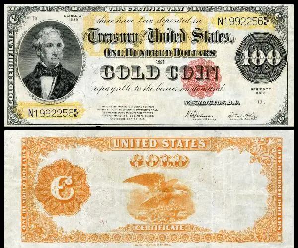 1922 100 gold certificate