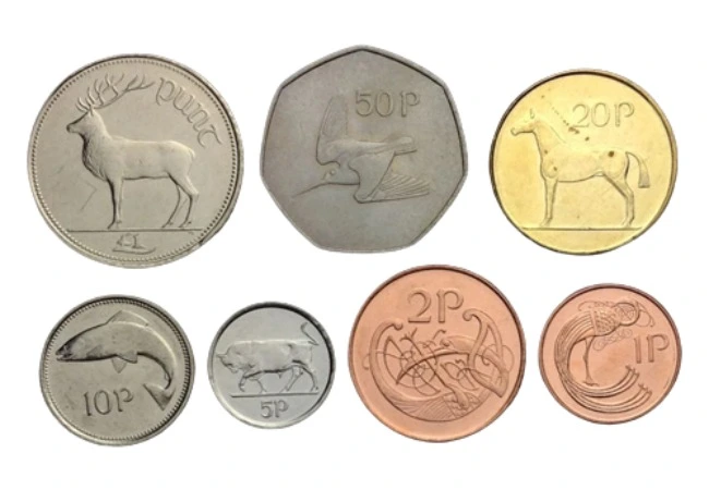 irish pound coins animals