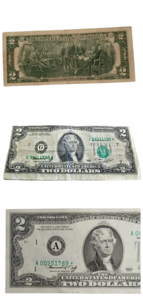 1976 2 dollar bill miscut