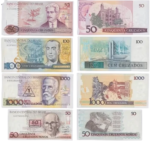 brazil cruzados banknotes bills