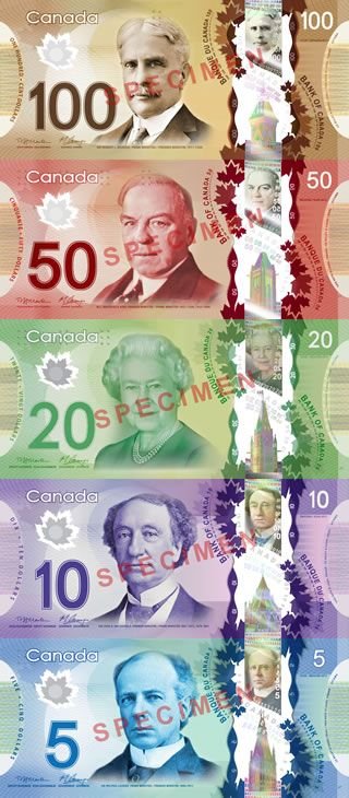 canadian dollar bills