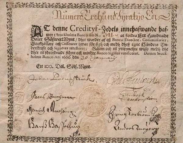 earliest paper money in europe