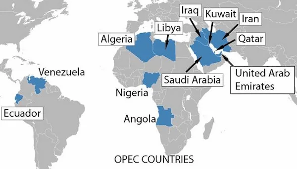 opec countries map