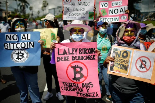 protests bitcoin el salvador