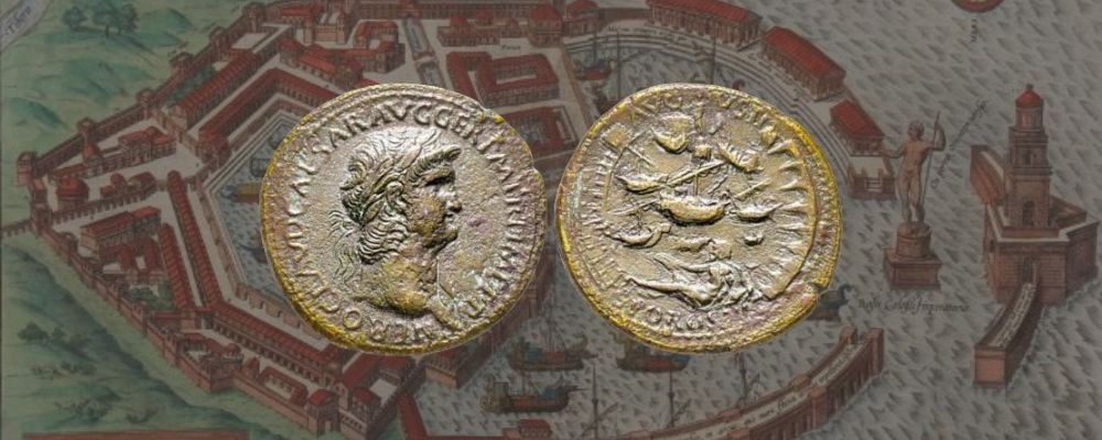 The Nero Port of Ostia Sestertius coin